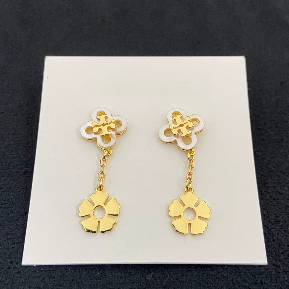 Tory Burch Four Leaf Clover Design Earrings
